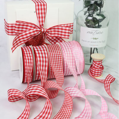 Polyester Plaid Lattice Ribbon cho làm cung và đóng gói quà tặng