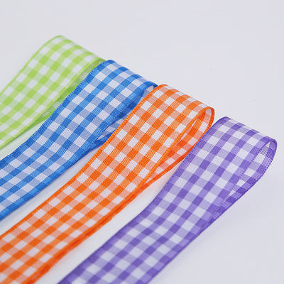 Polyester Plaid Lattice Ribbon cho làm cung và đóng gói quà tặng