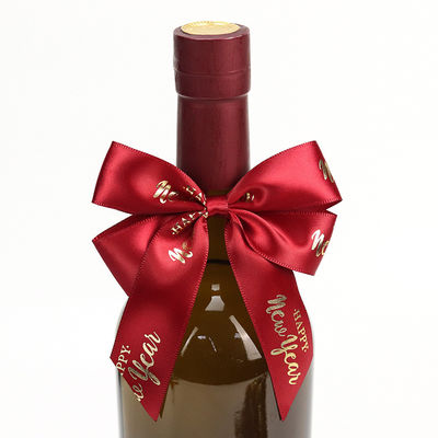 Brown Elastic Satin Ribbon Bow Gift Wrapping Cho chai rượu vang đỏ