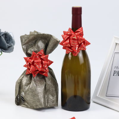 Golden Star Gift Ribbon Bow Red Wine Gift Wrapping Ribbon Bow (băng tặng)