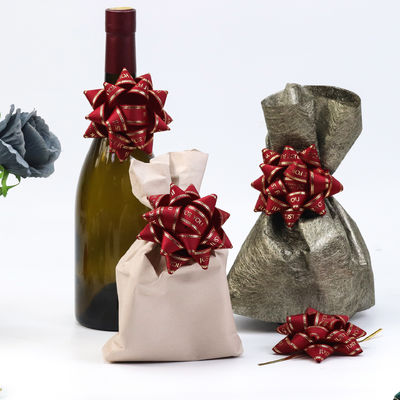 Golden Star Gift Ribbon Bow Red Wine Gift Wrapping Ribbon Bow (băng tặng)