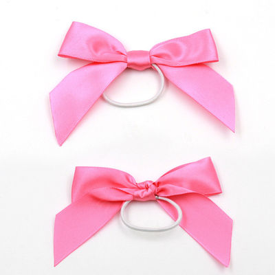 Polyester Satin Pink Ribbon Bow ISO14001 Christmas Ribbon Bow