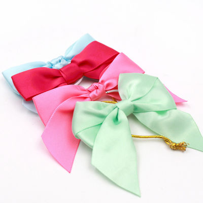 Polyester Satin Pink Ribbon Bow ISO14001 Christmas Ribbon Bow