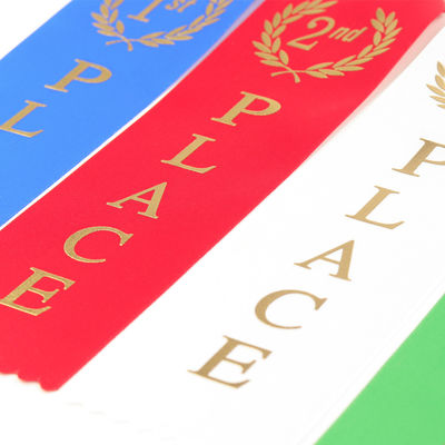Blue Green Medal Award Ribbon Polyester Satin Custom Medal Ribbons (Băng dây huy chương màu xanh lá cây)