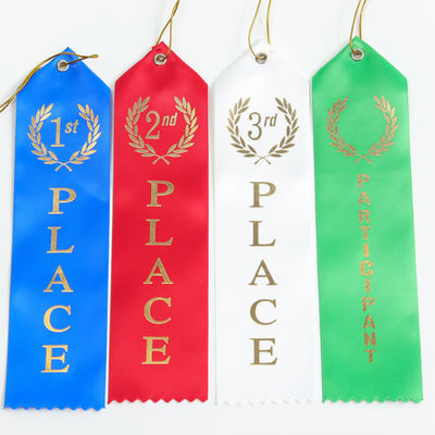 Blue Green Medal Award Ribbon Polyester Satin Custom Medal Ribbons (Băng dây huy chương màu xanh lá cây)