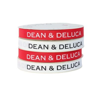 Logo được tùy chỉnh Mực in Polyeater Grosgrain Ribbon để đóng gói quà tặng