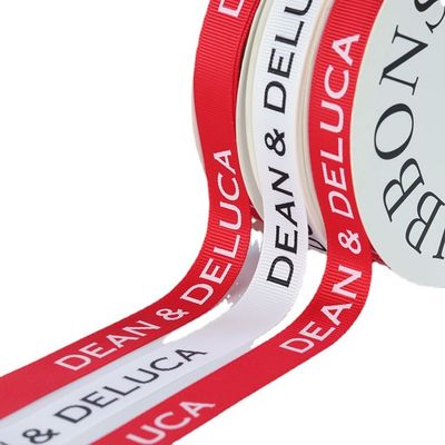 Logo được tùy chỉnh Mực in Polyeater Grosgrain Ribbon để đóng gói quà tặng
