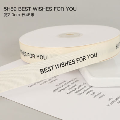 Dải băng trắng Grosgrain 20mm Dải băng bông in OEM thân thiện với môi trường