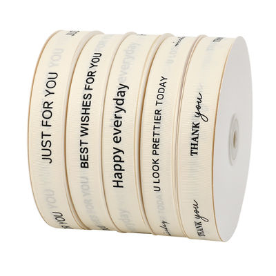 Dải băng trắng Grosgrain 20mm Dải băng bông in OEM thân thiện với môi trường