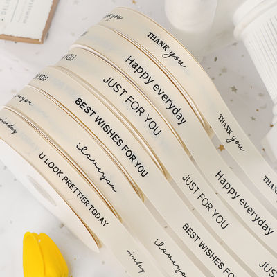 Dải băng trắng Grosgrain 20mm Dải băng bông in OEM thân thiện với môi trường