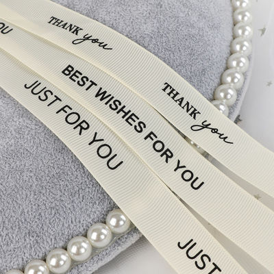 Dải băng trắng Grosgrain 20mm Dải băng bông in OEM thân thiện với môi trường