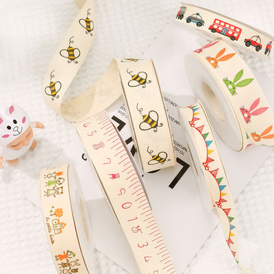 Dải băng quà tùy chỉnh hoạt hình 1cm-2.5cm Dải băng in động vật trắng