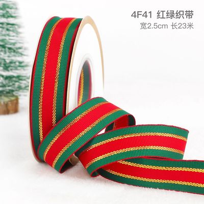 2cm 2,5cm Christmas Printed Ribbons ISO14001 Đăng ký cá nhân Xmas Ribbon