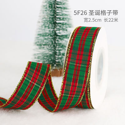 2cm 2,5cm Christmas Printed Ribbons ISO14001 Đăng ký cá nhân Xmas Ribbon