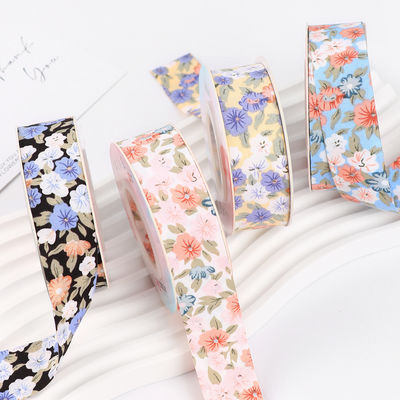 Cây hoa hoa in dải dải bông 25mm Dải quà tặng cá nhân