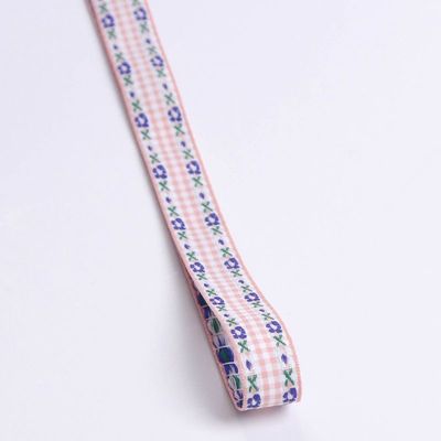 7mm-38mm Blue Ribbon được thêu ISO9001 Ribbon hoa thêu