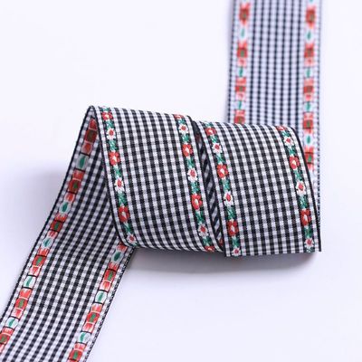 7mm-38mm Blue Ribbon được thêu ISO9001 Ribbon hoa thêu