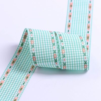 7mm-38mm Blue Ribbon được thêu ISO9001 Ribbon hoa thêu