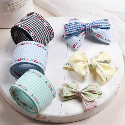 7mm-38mm Blue Ribbon được thêu ISO9001 Ribbon hoa thêu