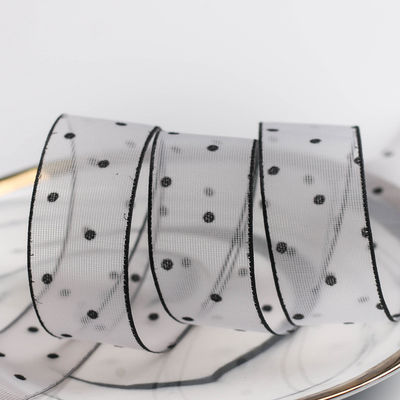 10mm-60mm Dot Velvet dây ruy băng thêu hai mặt ruy băng
