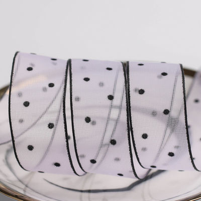 10mm-60mm Dot Velvet dây ruy băng thêu hai mặt ruy băng