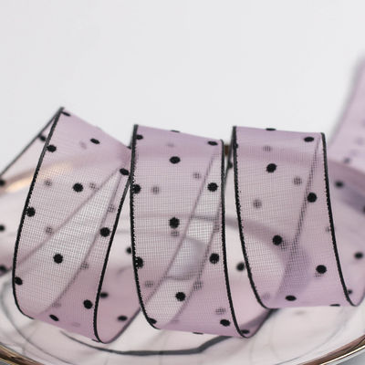 10mm-60mm Dot Velvet dây ruy băng thêu hai mặt ruy băng
