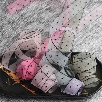 10mm-60mm Dot Velvet dây ruy băng thêu hai mặt ruy băng