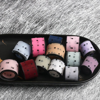 10mm-60mm Dot Velvet dây ruy băng thêu hai mặt ruy băng