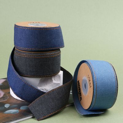 OEM ODM Blue Denim Jeans Ribbon 12mm-38mm Ribbon Cho quần jean