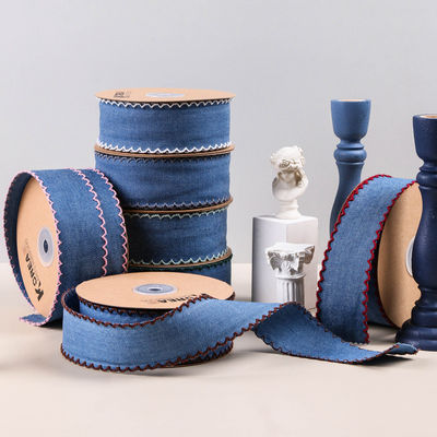 Trang trí quần áo Jeans Ribbon 38mm Double Face Weave Edge