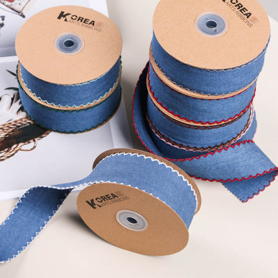Trang trí quần áo Jeans Ribbon 38mm Double Face Weave Edge