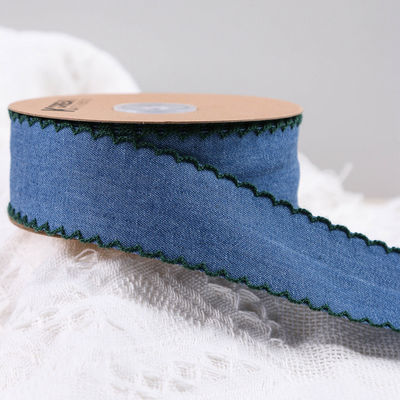Trang trí quần áo Jeans Ribbon 38mm Double Face Weave Edge