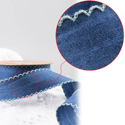 Trang trí quần áo Jeans Ribbon 38mm Double Face Weave Edge