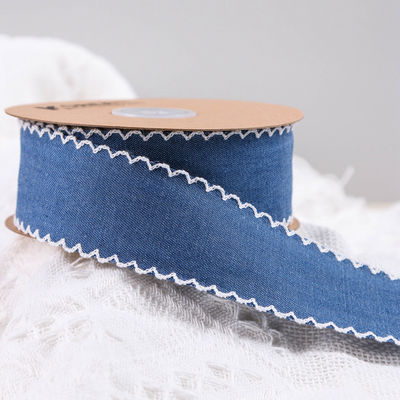 Trang trí quần áo Jeans Ribbon 38mm Double Face Weave Edge