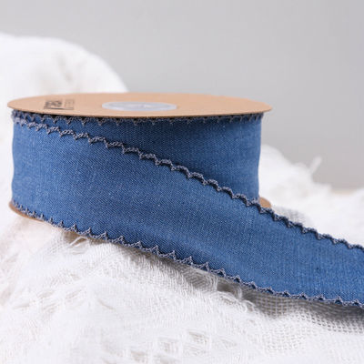 Trang trí quần áo Jeans Ribbon 38mm Double Face Weave Edge
