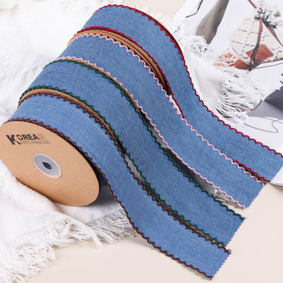 Trang trí quần áo Jeans Ribbon 38mm Double Face Weave Edge