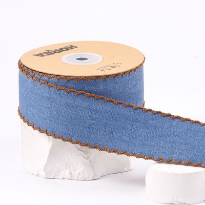 Trang trí quần áo Jeans Ribbon 38mm Double Face Weave Edge
