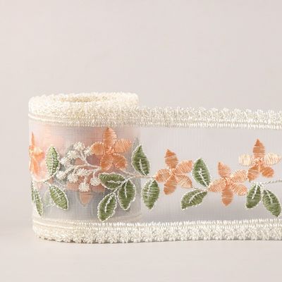 Dải băng Organza có dây thêu 85mm Dải băng Organza đơn mặt in