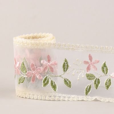 Dải băng Organza có dây thêu 85mm Dải băng Organza đơn mặt in