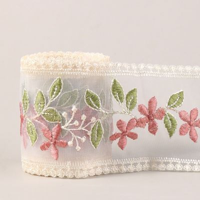 Dải băng Organza có dây thêu 85mm Dải băng Organza đơn mặt in