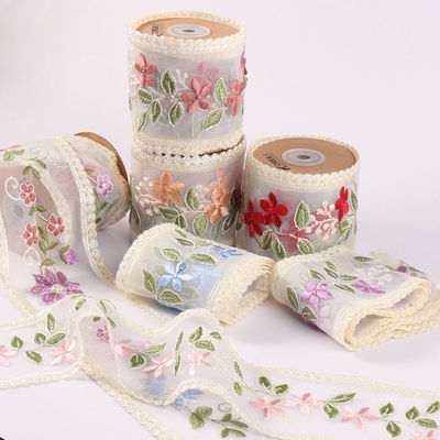 Dải băng Organza có dây thêu 85mm Dải băng Organza đơn mặt in