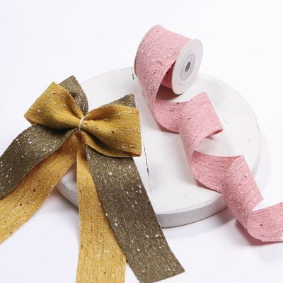 Double Face Cotton Linen Ribbon 6mm-40mm Custom Ribbon Rolls OEM