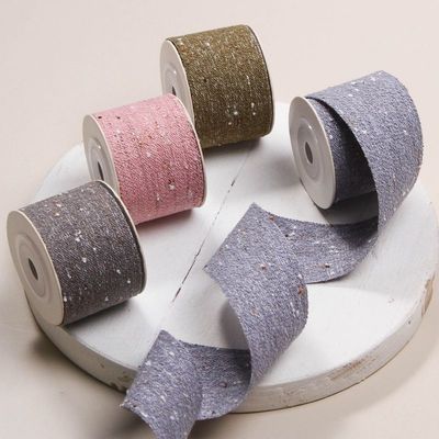 Double Face Cotton Linen Ribbon 6mm-40mm Custom Ribbon Rolls OEM