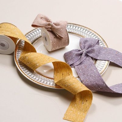 Double Face Cotton Linen Ribbon 6mm-40mm Custom Ribbon Rolls OEM