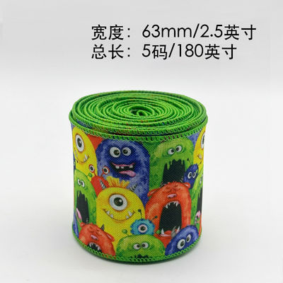 Đẹp Halloween phim hoạt hình dây băng 63mm lễ hội Halloween Grosgrain Ribbon