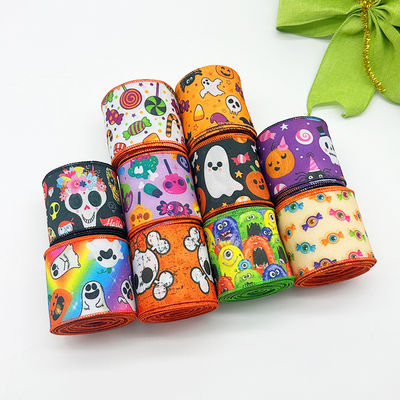 Đẹp Halloween phim hoạt hình dây băng 63mm lễ hội Halloween Grosgrain Ribbon