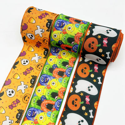 Đẹp Halloween phim hoạt hình dây băng 63mm lễ hội Halloween Grosgrain Ribbon