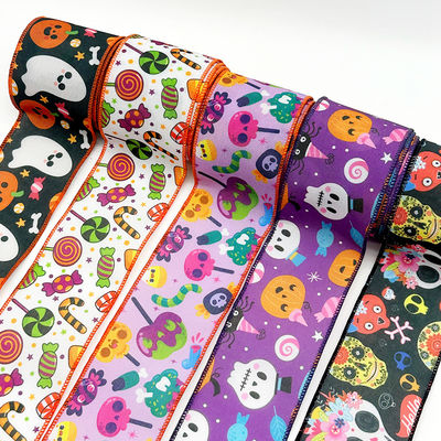 Đẹp Halloween phim hoạt hình dây băng 63mm lễ hội Halloween Grosgrain Ribbon