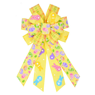 Cute Cartoon Egg And Rabbit Easter Ribbon Bow Để trang trí lễ hội