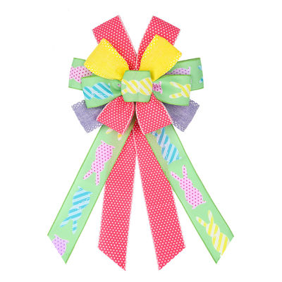 Cute Cartoon Egg And Rabbit Easter Ribbon Bow Để trang trí lễ hội